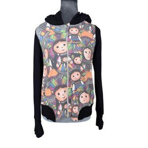 Ay Guey Colorful  Hoodie With Black Sleeves & Hood